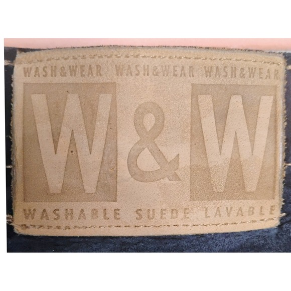 Vintage W&W Wash & Wear Leather Suede Pants Mens 26 Made in Canada Blue - Picture 7 of 13